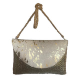 Nicole Gold Jute Crossbody