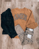 "Amen" Leopard Crew Sweatshirt