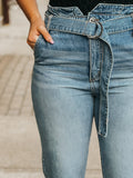 Blakely High Rise Belted Waist Mom Jean