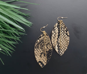 Gold Wild Thing Leather Earrings