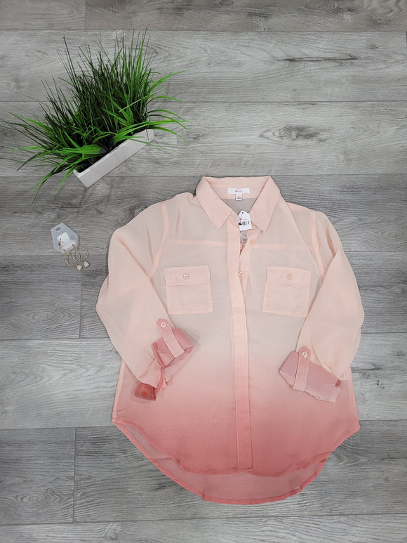 Pink Ombre Button Blouse