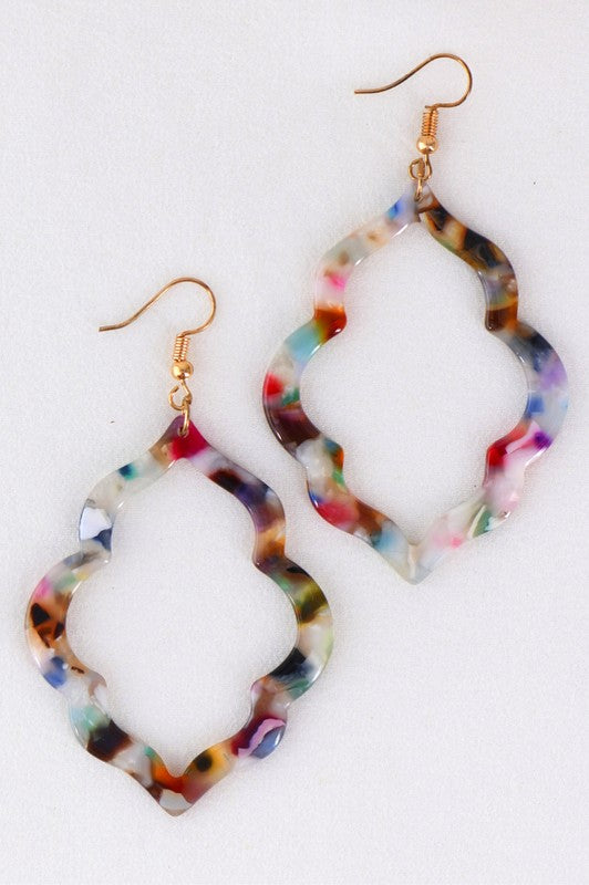Multicolor Acrylic Acetate Dangle Drop Earrings