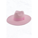 Wide Brim Pink Fedora Hat