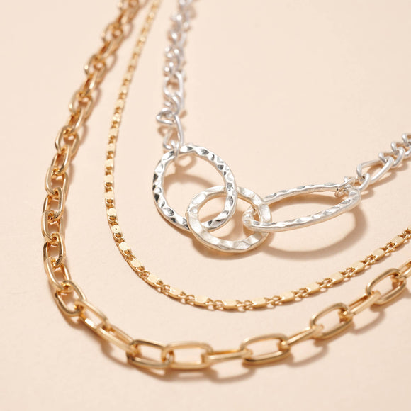 Chain Linked Multi Layered Necklace