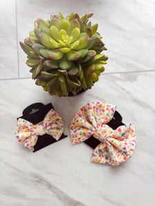 Confetti Dotted Fabric Hair Bow