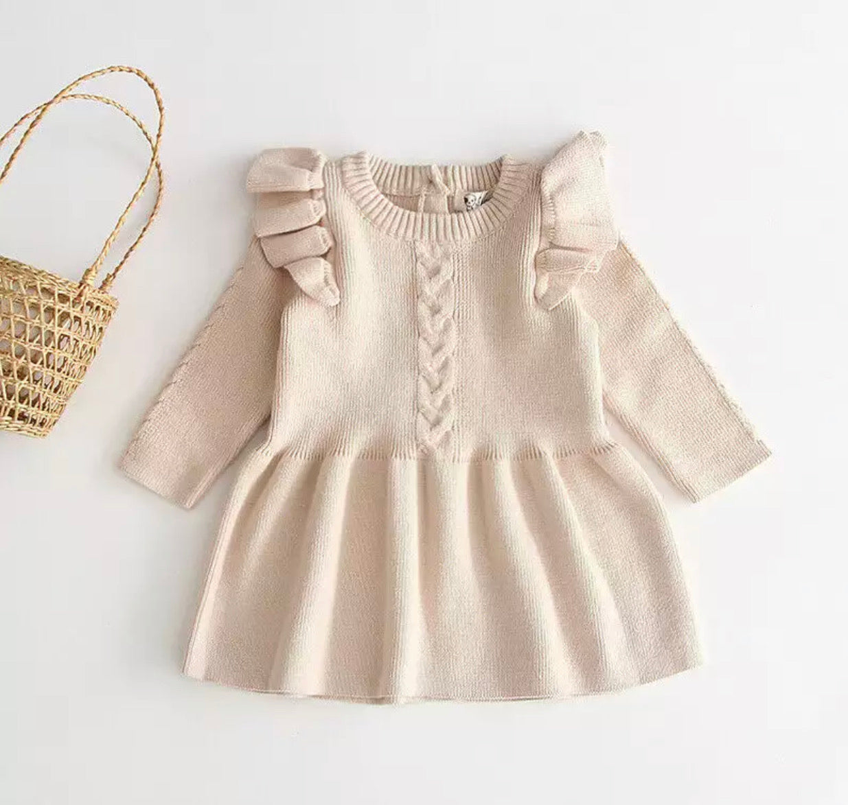 Baby/Toddler Ruffle Sweater Dress – The MADLIN Boutique Baby/Toddler Ruffle Sweater Dress – The MADLIN Boutique
