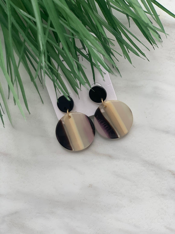 Double Circle Striped Earrings