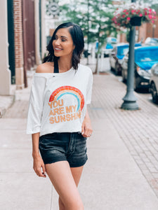 "You Are My Sunshine" Vintage Distessed Graphic Tee