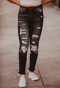 Ricky High Rise Distressed Skinny