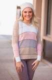 Color Block Hooded Sweater Pullover