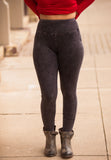 Mineral Washed Wide Waistband Leggings