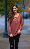 Lace Up Front Long Sleeve
